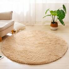 1 pieza Alfombra redonda ultra suave y esponjosa para usar en otoño e invierno, alfombra redonda para tienda de campaña de princesa, alfombra redonda para dormitorio, alfombra esponjosa y linda para habitación de niñas, alfombra de felpa esponjosa para habitación de niños, tienda de campaña, castillo, decoración del hogar, lavable a máquina, resistente a la decoloración, tacto suave, alfombra mullida para sala de estar, dormitorio, decoración de habitación, alfombra de acento, revestimiento de piso y talla grande.