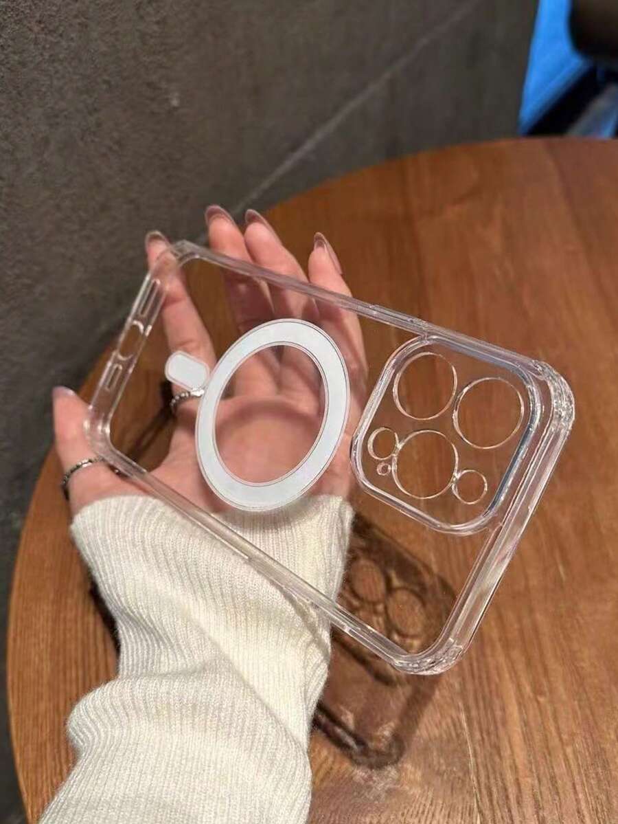 透明穿孔软胶磁吸充电保护壳 | 兼容 MagSafe，防震超薄，兼容 - 透明精孔 - 查看 1