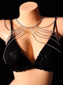1pc Fashionable Multilayer Sexy Shoulder Chain Body Jewelry For Women