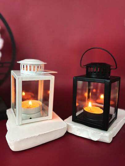 1 pezzo Portacandele in vetro e candela con fiore cavo, nero, portacandele perfetto per la decorazione della casa, soggiorno, eventi di festa, tavolo, interno ed esterno