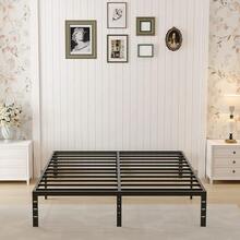 Zunatu Base de metal King de 14 pulgadas, no necesita somier, plataforma alta resistente con gran almacenamiento fácil de montar colchón sin ruido, color negro - 1 - Ver 4