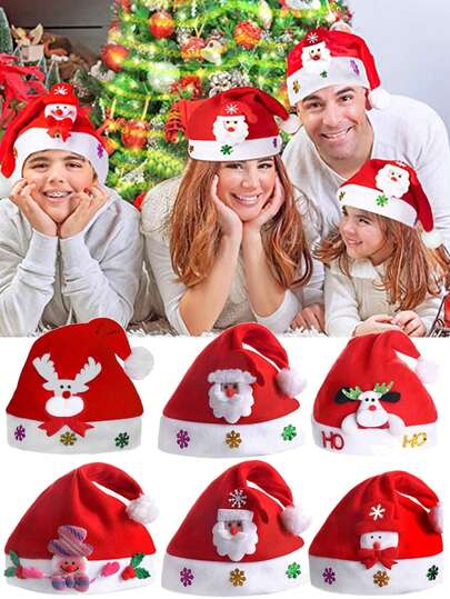 3件套圣诞快乐帽子新年圣诞帽雪人麋鹿圣诞老人帽圣诞礼物装饰圣诞装饰家居圣诞礼物圣诞装饰