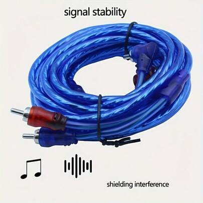 1 Audio Cable Of Heavy-Duty Car Audio Amplifier-4.5 M /14.8 Ft RCA Connector Cable, Copper Core, Compatible With Amplifier, Subwoofer And Car Audio System-No Power Supply, Easy To Install, Suitable For Professional And DIY Car Audio Upgrade, Amplifier Circuit, Soft Touch Line, Reliable Connection And Sound System Installer, Without Battery.