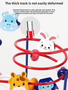 1 件婴儿玩具串珠穿线迷宫多功能益智木制玩具带动物串珠 - 彩色 - 查看 4