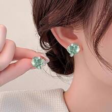 Drip Glaze Camellia  Earrings French Niche Elegant Temperament Drop Earrings Light Luxury High-End Sense Stud Earrings Wholesale - Hình ảnh chính - Xem 2