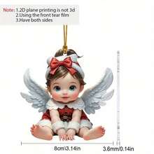 1/4 pièces Pendentif ange en acrylique, accessoires de voiture, ornements de Noël pour la maison des femmes, décorations d'arbre de Noël, fournitures de fête amusantes pour les vacances