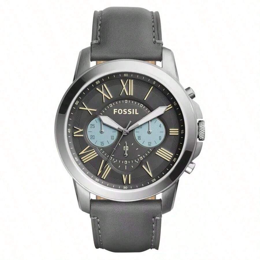 Fossil Reloj cronógrafo para hombre Grant con esfera de color gris oscuro FS5183