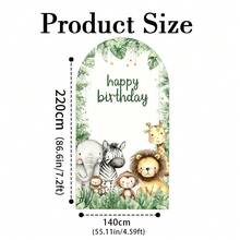 1pc/65pcs 2D Flat Animal Theme Wedding Arch Backdrop, Birthday Baby Shower Party Decor, Green Leaves Elastic Fabric Background (Stand Not Included) - Multicolor - View 21