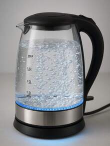 Tetera Eléctrica de Vidrio 1.7L con Iluminación LED y Base Inalámbrica. Hervidor de Agua Rápido para Té, Café e Infusiones. - transparente - Ver 3