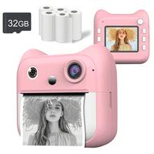 Instant Print Camera & 1080P HD Digital Camera With Zero-Ink Printing Technology | 3-In-1 Portable Photo Printer With Fun Filters And Built-In 1300mAh Battery For On-The-Go Memories | Gift For Travel, Christmas, Birthdays, And Parties - Blue/Pink, Portable Camera - ET-multicolor - View 18