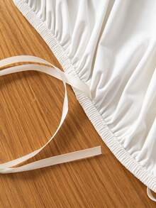 1pc Plain Minimalist Modern Oil-Proof Waterproof Washable Round Tablecloth, Luxury Dining Table Protective Mat - White - View 11