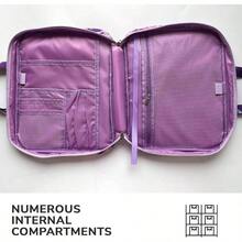 Bible Cover Case Women U2013 Floral Black Bible Bag Carrying Case U2013 Messenger Bag - Violet + Extra Large - View 2