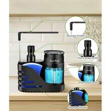 4-In-1 Kitchen Sink Countertop Soap Dispenser Set With Sponge Holder And Towel Rack, Practical Kitchen And Bathroom Small Tool, Creative Kitchen Soap Dispenser, Kitchen Organization - Multicolor - View 5