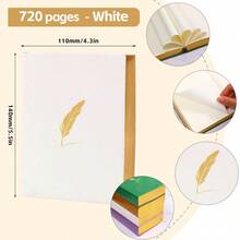 Cuaderno de alta calidad, conjunto de diario para mujeres y hombres, cuaderno de rayas académicas grande de 720 páginas tamaño A6, adecuado para la escuela y la oficina, diario de vida - A6 - Ver 20