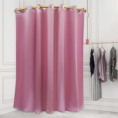 Pink Iron Shade Cloth C-Shaped Changing Room High Privacy Spacious Easy Install Load-Bearing Modern Design For Clothing Stores Shopping Malls Bedrooms Dormitories