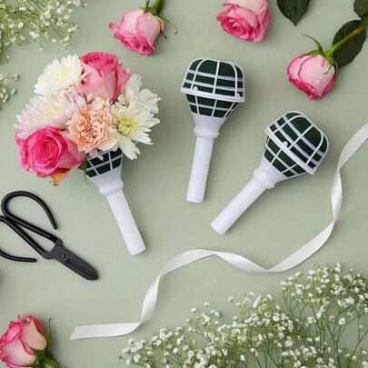 6pcs Foam Floral Handle Bouquet Holder, DIY Handmade Bouquet Accessories, Flower Stems, Floral Foam, Suitable For Wedding Artificial Flower Arrangement, Wedding Bridal Bouquet, DIY Bride Bouquet Decor, Bridal Accessories, Bridal Gift, Wedding Gift, Durable And Load-Bearing, Perfect For Bridal Shower, Engagement Party, Proposal, Personalized Gift, Photo Booth Prop, Craft Activity, Bridesmaid Bouquet, Wedding Decor, Bachelorette Party, Valentine's Day Gift