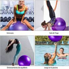 Pelota Fitness De Ejercicio para Yoga Pilates con Bomba para Pilates Yoga DEmbarazo Eporte Ejercicios Abdominales Y Ejercicios Bsicos Fitness Equilibrio Gym - Violeta + 65cm - Ver 8
