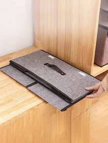 1/3 صندوق تخزين قابل للطي محمول، مناسب لتخزين الملابس والأغراض المنزلية والوجبات الخفيفة، تصميم قسم ثنائي الاستخدام، صندوق تخزين متعدد الوظائف ذو سعة كبيرة