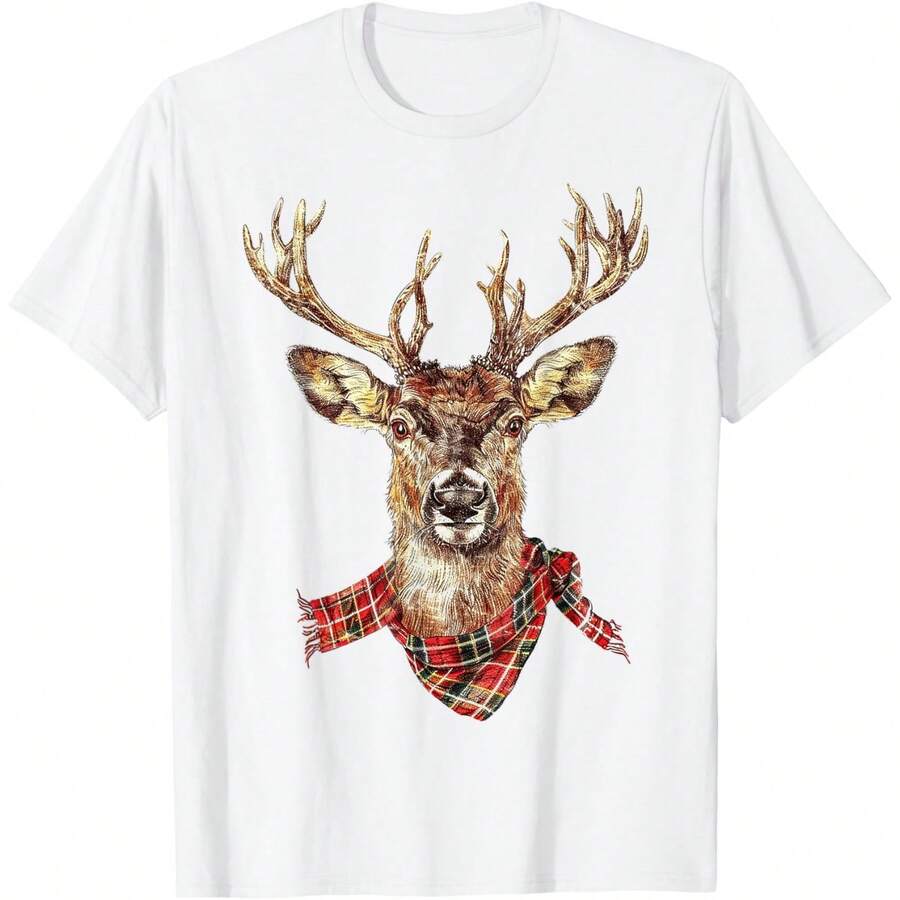 Reindeer Graphic Art Reindeer T-Shirt 1 - White - View 1