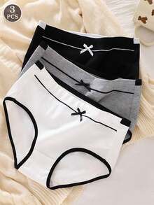 3pcs Simple And Comfortable Seamless Breathable Triangle Panties For Waist - Multicolor - View 10