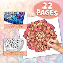 [Adult Coloring Book] Stress Relief And Relaxation Nature Pattern Adult Coloring Book - 7.9x7.9 Inches, 22 High-Quality Pages, Professional Coloring Paper To Prevent Bleed Through For Teens And Adults - Multicolor - View 3