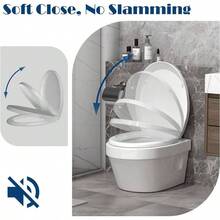 Asiento para inodoro, Asiento del inodoro de cierre lento, Asiento de inodoro universalblanco - Blanco - Ver 5