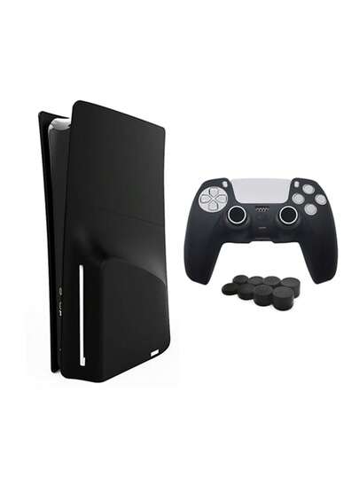2pcs PlayStation5 Slim Disc Edition Console Silicone Protective Case + 1pc Controller Protective Cover + 10pcs Controller Joystick Cap Set, Dust-Proof, Scratch-Resistant, Waterproof, Skin-Friendly Soft Silicone, Easy To Install And Store, Enhance Gaming Experience