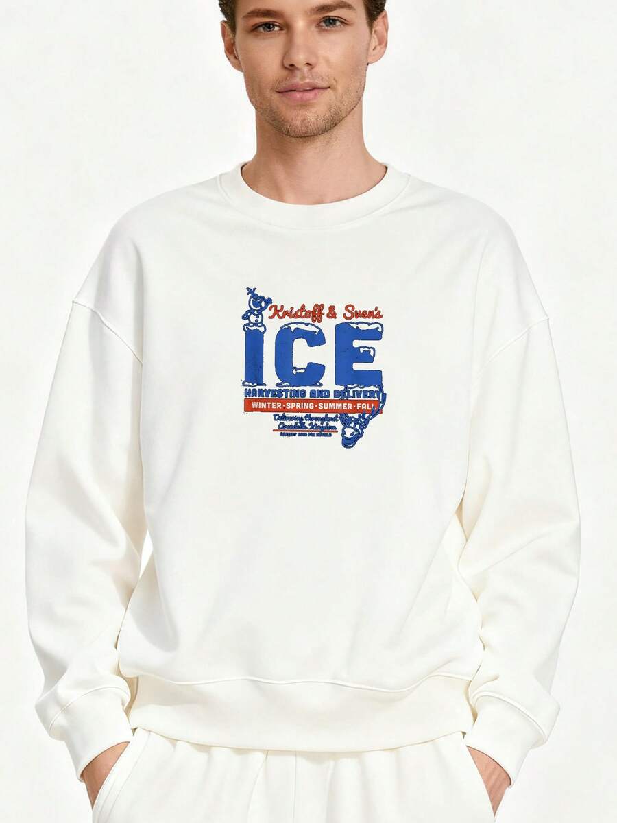Frozen-Kristoff-&-Sven's-Ice-Harvesting-And-Delivery Long-Sleeve Sweatshirt - 白色 - 查看 1