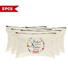 [Je t'aime sœur Sac] Sac cosmétique portable "Je t'aime sœur" pour femmes, organisateur zippé multifonction, non imperméable, sans alcool, trousse de toilette de voyage, cadeaux de Noël, pochette, voyage, cadeaux pour femmes, accessoire de voyage pour femmes, pochette, pochette/petit sac à main, organisateur de maquillage, pochette, porte-pinceau, mini pochette, pochette grande capacité, cadeaux pour femmes, cadeaux de Noël, idées cadeaux pour femmes - Beige - Voir 15