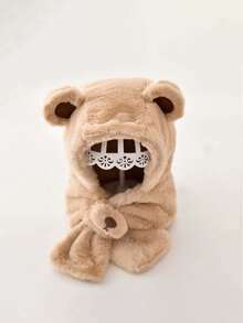 1 件舒适时尚的秋冬季婴儿帽 - 采用可爱的小熊设计，柔软温暖，非常适合日常穿着、户外活动、徒步旅行、骑自行车和旅行（适合 2-5 岁儿童）