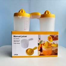 1pc/2pcs Portable Juicer With Handle, Home Use Citrus Lemon Orange Juice Extractor, Small Compact Fruit Juice Maker