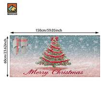 1 pieza Alfombra antideslizante con diseño de árbol de Navidad, alfombra antideslizante de fibra súper, adecuada para decoración de fiesta navideña, cocina, baño, comedor, dormitorio, puede ser un regalo de Navidad