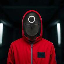 أقنعة تنكرية، قناع كوستيوم للبالغين مقاس واحد، قناع لعبة البقاء على قيد الحياة الكرتونية، شبكة سوداء، مثلث، مربع، دائرة، مناسبة للعب الأدوار والحفلات والأعياد، للسيدات والرجال