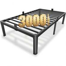 MAF Marco de cama de plataforma de metal individual de 14 pulgadas con patas de esquina redondas, soporte de listones de acero resistente de libras, sin ruido, no necesita somier, fácil montaje - 1 - Ver 1
