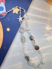 简约白色蝴蝶结手机挂绳吊坠，短小便捷，适用于所有手机、相机，配有链条和绳索，可手持或腕戴，防丢防震，是送给母亲、家人、朋友、生日、节日礼物的理想之选。手机挂饰，兼容安卓及大多数智能手机，也是送给母亲、家人、朋友、孩子、生日、节日的礼物。 - 白色海星殼鏈 - 查看 4