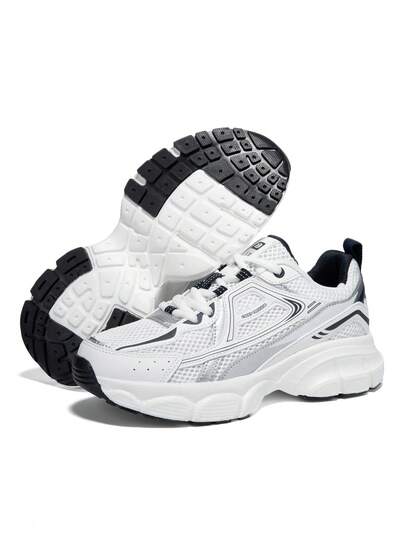 baasploa 2025 Winter New Arrival Women's Thick Sole Sports Shoes Mesh Running Shoes Thick-Soled Height-Increasing Sports Shoes Lightweight Casual Shoes Vintage Shoes Shock-Absorbing Anti-Slip Wear-Resistant Soft-Soled Walking Shoes Women's Shoes Fashionable And Versatile Running Training Shoes,Platform Sneakers,Vintage Patchwork‌