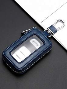 1pc Universal Car Key Protector Case, Smart Car Key Holder Storage Pouch, Suitable For Remote Control Key, Car Key Chain, Car Key Fob, Coin Purse, Metal Hook Keyring Wallet Zipper Bag, Keeps Your Car Keys ! Travel Accessory, Outdoor Gear - Black - View 16