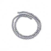 1 件闪亮灰色 AB 色多面算盘水晶扁珠，时尚百搭百搭手工 DIY 串珠散珠，适用于手链、项链、珠宝、时尚珠宝、工艺品、手机挂饰、钥匙扣、装饰品、珠子批发 - 灰AB瓷 - 查看 15