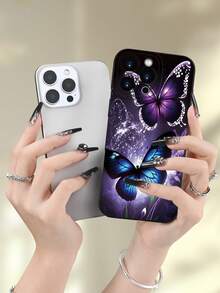 1 pieza Funda de teléfono suave y versátil con estampado de mariposa colorida, adecuada como regalo para novia, mejor amiga, esposa, amante, tía, jefa, hermana, pareja, compañeros de clase, maestro, cumpleaños, vacaciones, acabado mate negro con protección completa contra el polvo y el agua compatible con iPhone 17/13/16/15/14/13/12/11/Pro/ProMax/X/XR/XS/XSMAX/7/8/PLUS y modelos