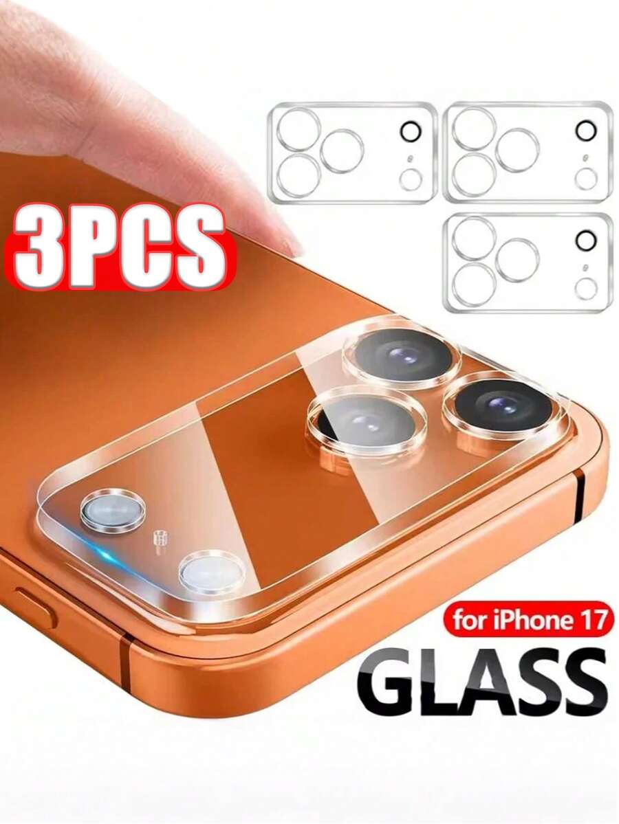 3 buc sticlă securizată pentru lentilele camerei, folie de protecție transparentă HD, pentru iPhone 17 Pro Max 16 15 14