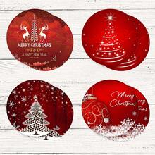 4pcs/8pcs Christmas Themed Coasters, Christmas Pattern Absorbent Pads For Coffee, Drinks, Kitchen, Table, Room, Bar Decor, Holiday Gifts - Multicolor - View 12