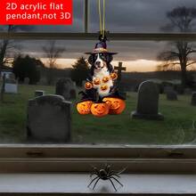 Adornos clásicos de Halloween para el árbol de Navidad con forma de perro: calabaza y murciélago. Etiquetas colgantes para el hogar. - Multicolor - Ver 5