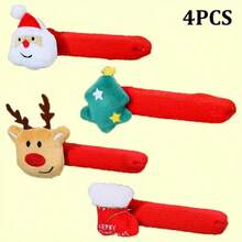 1 pieza/4 piezas Decoración navideña para perilla de puerta, Guantes de Papá Noel para perilla de puerta, Decoración de árbol de Navidad, Decoración de habitación para Halloween y Navidad