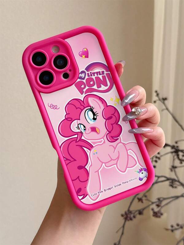1 pieza Funda de teléfono de la serie My Little Pony compatible con iPhone 17/12 Pro/13/14 Pro/15 Pro Max/16 Plus/XS/8 Plus, diseño protector original minimalista y a prueba de caídas