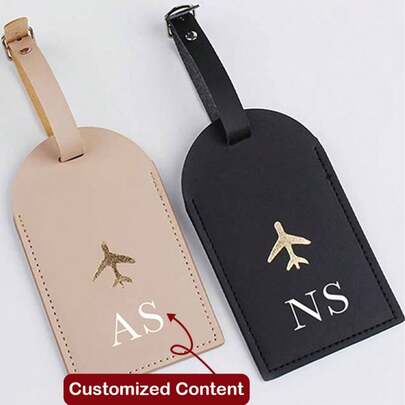 1PC Customized Personalized Luggage Tags For Suitcases,Solid-Color Luggage Tags, Luggage Name Tags, Initial Travel Tags For Luggage, Backpack Labels, Stylish Business Travel Accessories, Party Gifts, Travel For Friends And Family, Birthdays, Christmas, Halloween, Weddings And Honeymoons, Team Gifts, Commemorative Gifts