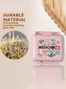 迷你六格便携药盒，六格小药盒，粉色小药盒，印有“药”字和“医疗包”图案，一周6天使用的收纳盒，首字母旅行药盒，6格便携式药盒，每日维生素药盒，口袋钱包药盒小药盒，字母ID吊坠收纳盒，耳环、戒指、首饰收纳盒，家庭必备，旅行必备 - 粉色 - 查看 7