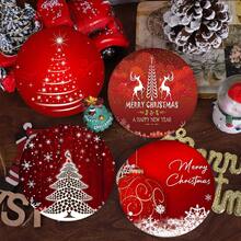 4pcs/8pcs Christmas Themed Coasters, Christmas Pattern Absorbent Pads For Coffee, Drinks, Kitchen, Table, Room, Bar Decor, Holiday Gifts - Multicolor - View 8