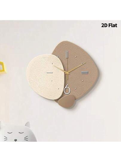 2D Flat 1pc Creative Moderne High End Home ation Wand Clock, Ultra Quiet Quartz Movement, No Ticking Sound, Painting Klok Living Room, Bedroom Office, able Watch, Unique Personalized, Clear Reading Time, In Bedroom, Studio, Room view 8