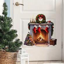 1 قطعة ملصق حائط لزينة عيد الميلاد - ديكور تأثير جدار مكسور بصورة سانتا كلوز والرنة، ملصق حائط لاصق ذاتي من البي في سي، تصميم مكسور، مناسب لغرفة المعيشة والنوم والمدخل، ديكور منزلي لعيد الميلاد، لوازم حفلات، زينة عيد الميلاد، ديكور شجرة عيد الميلاد، هدايا عيد الميلاد، ديكور ، ديكور زفاف، ديكور منزلي، ديكور الخريف، ديكور عيد الميلاد، ديكور عيد الهالوين، ديكور الحائط، زينة عيد الهالوين