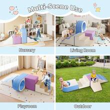 Soft Play Climbing Blocks For Toddlers - 8pc Or 10pc Set With Tunnel For Climb, Crawl And Slide,With Living Room,Nursery,Playroom,Outdoor - Màu xanh lam - Xem 1